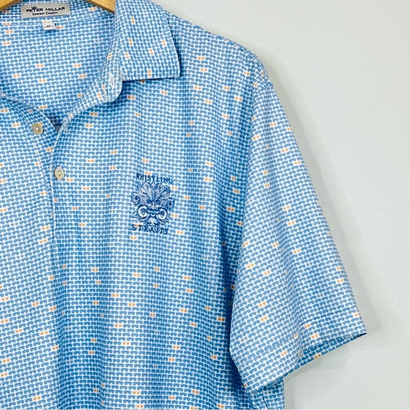 Peter Millar Summer Comfort Blue ‘Shades’ Polo Shirt M - Picture 4 of 6